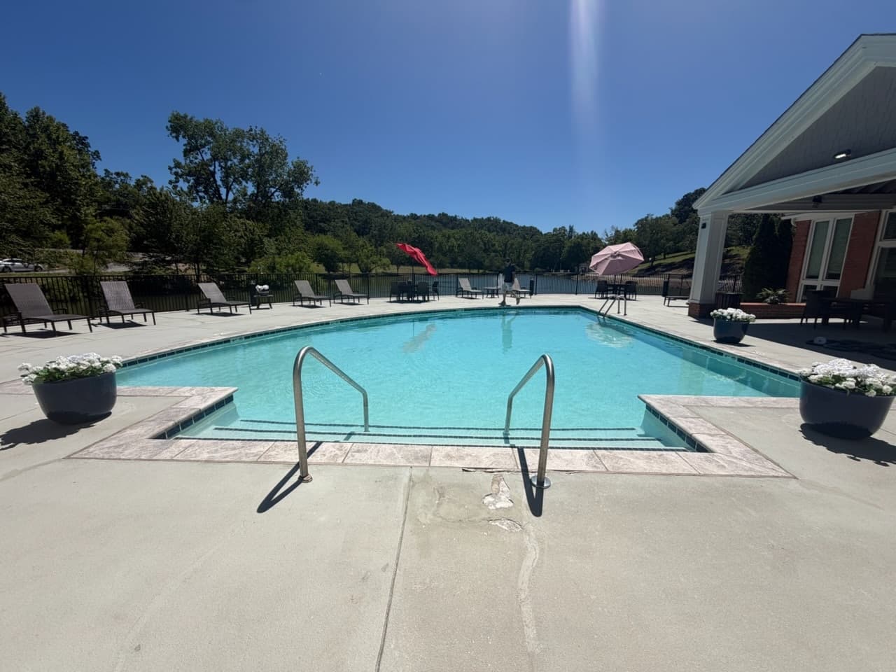 Sparkling clean commercial pool ready for residents after Trident recovery at a Middle Tennessee lakeside community